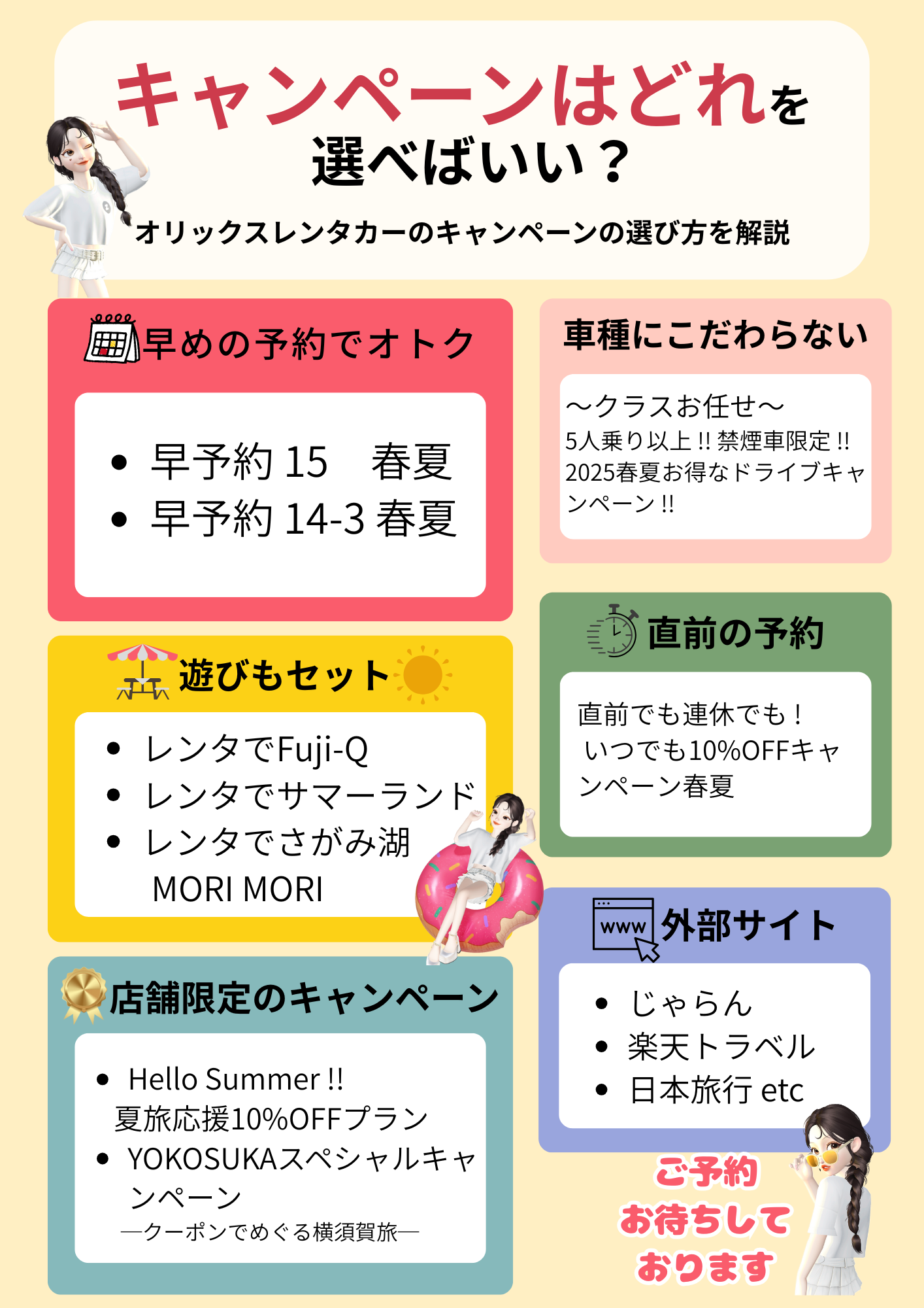 夏休みシーズン!オリックスレンタカーのキャンペーン予約ガイド(夏版)